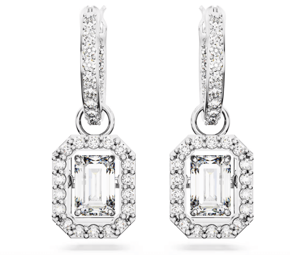 Swarovski   Orecchini pendenti Una Taglio ottagonale, Bianchi, Placcato rodio in Orecchini Alba Gioielli - Casoria, commercioVirtuoso.it