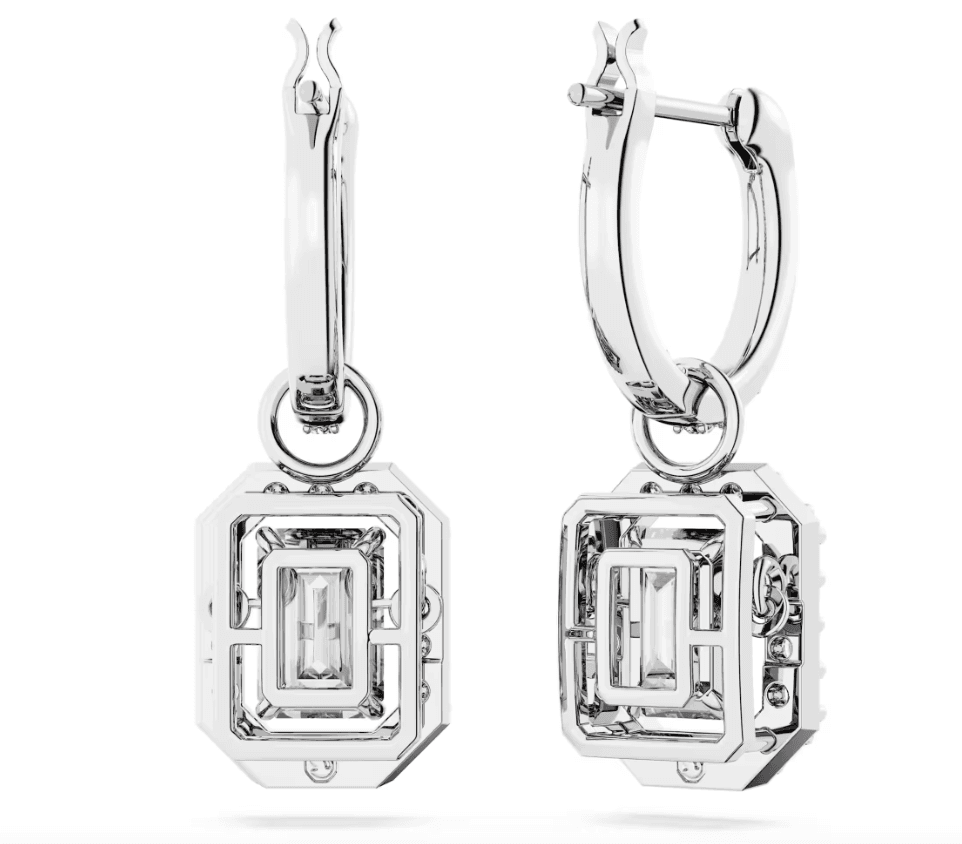 Swarovski   Orecchini pendenti Una Taglio ottagonale, Bianchi, Placcato rodio in Orecchini Alba Gioielli - Casoria, commercioVirtuoso.it