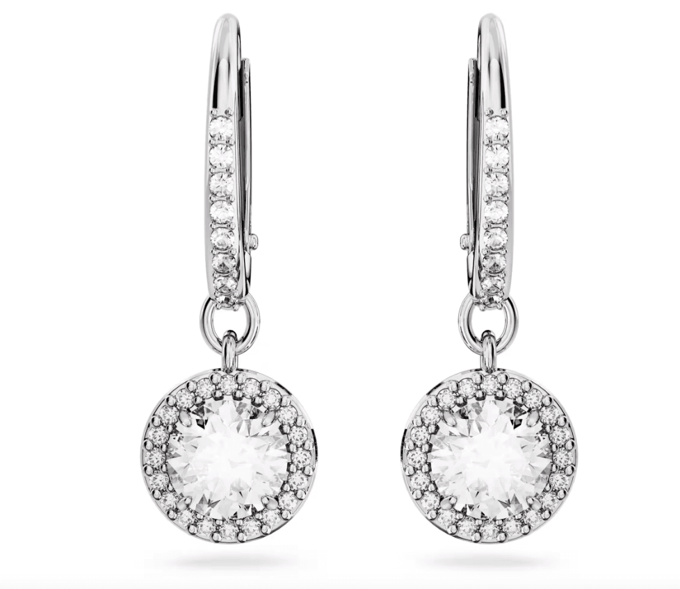 Swarovski   Orecchini pendenti Una Angelic Taglio tondo, Pavé, Bianchi, Placcato rodio in Orecchini Alba Gioielli - Casoria, commercioVirtuoso.it