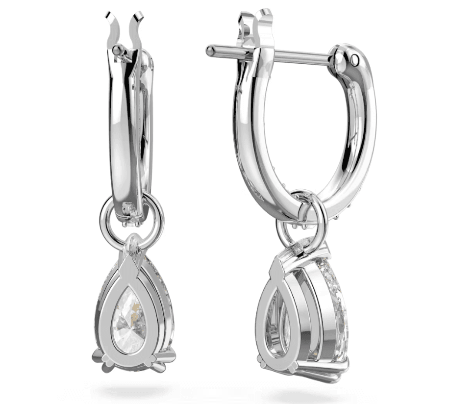 Swarovski    Orecchini a cerchio Stilla Taglio Pear, Bianchi, Placcato rodio in Orecchini Alba Gioielli - Casoria, commercioVirtuoso.it