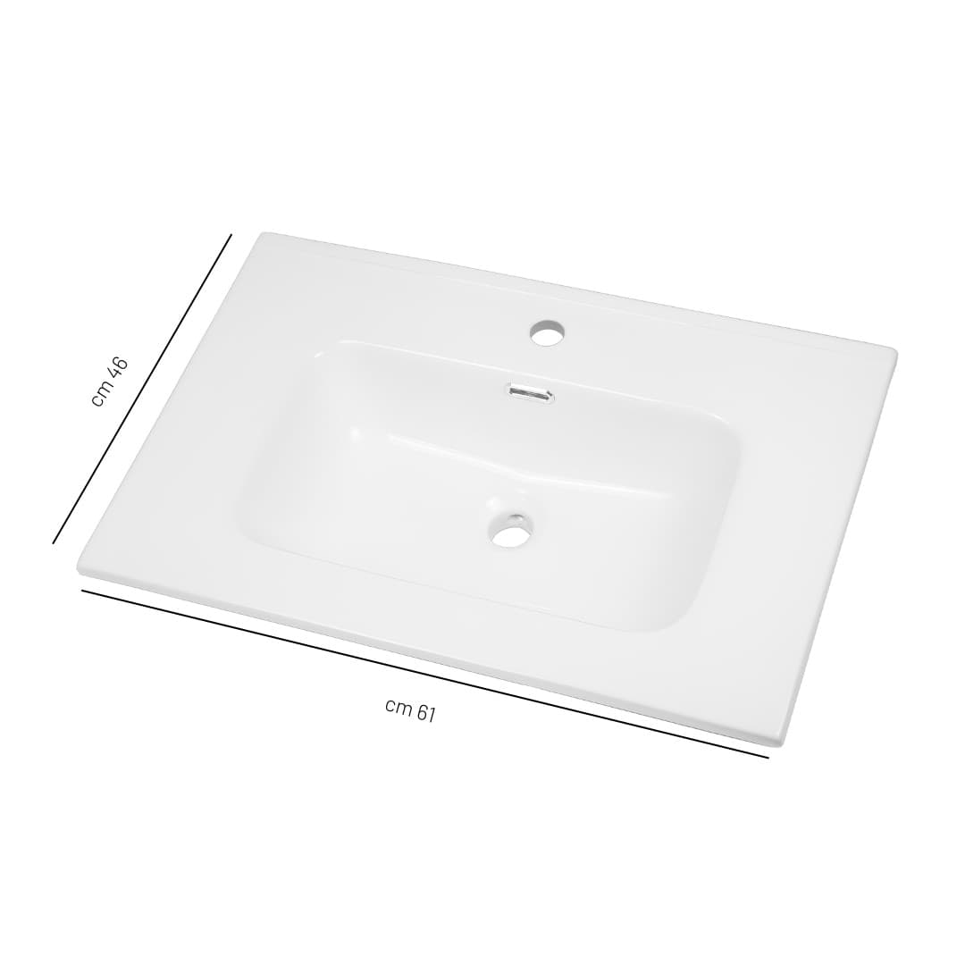 Lavabo ad Incasso in Ceramica Bianco Lucido per Mobili Bagno in Lavabi Ogomondo - Martina Franca, commercioVirtuoso.it