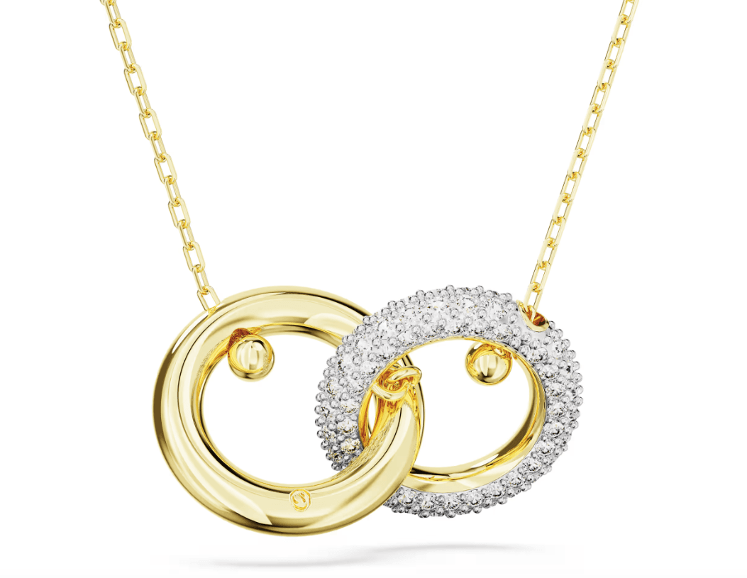 Swarovski    Collana con Pendente Dextera Anello concatenato, Bianco, Placcato color oro in Collane Alba Gioielli - Casoria, commercioVirtuoso.it