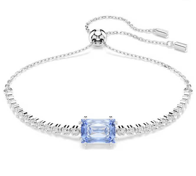 SWAROVSKI  -  Bracciale Matrix Tennis Taglio misto, Blu, Placcato rodio