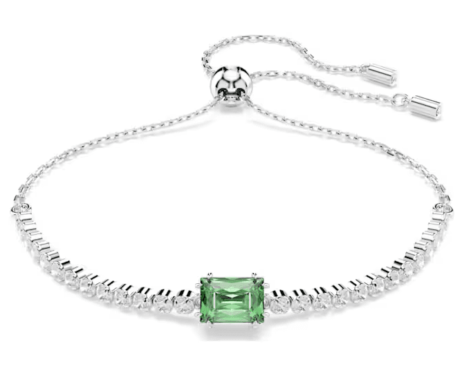 SWAROVSKI  -  Bracciale Matrix Tennis Taglio misto, Verde, Placcato rodio