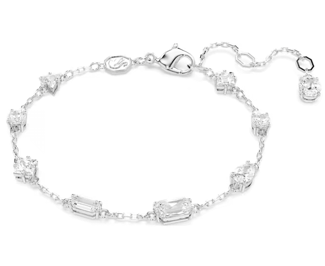 SWAROVSKI - Bracciale Mesmera Taglio misto, Design sparpagliato, Bianco, Placcato rodio