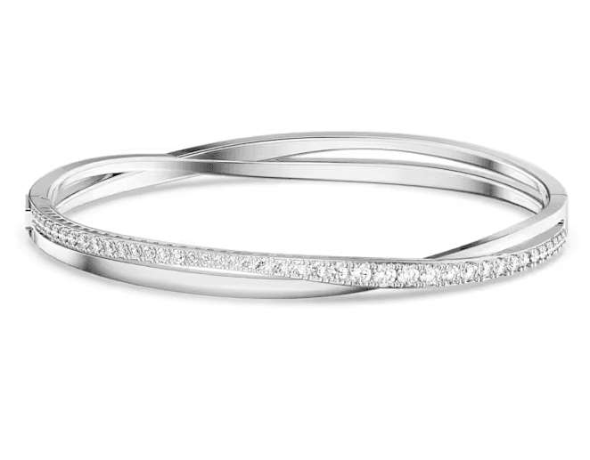 SWAROVSKI - Bracciale rigido Hyperbola Bianco, Placcato rodio in Bracciali Alba Gioielli - Casoria, commercioVirtuoso.it