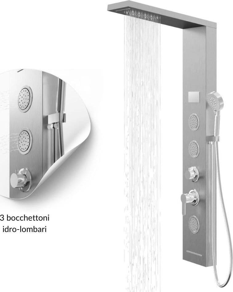 Colonna Doccia Shine Acciaio 4 Funzioni Luce LED Display Temperatura 2 Finiture in Rubinetti per vasca Ogomondo - Martina Franca, commercioVirtuoso.it