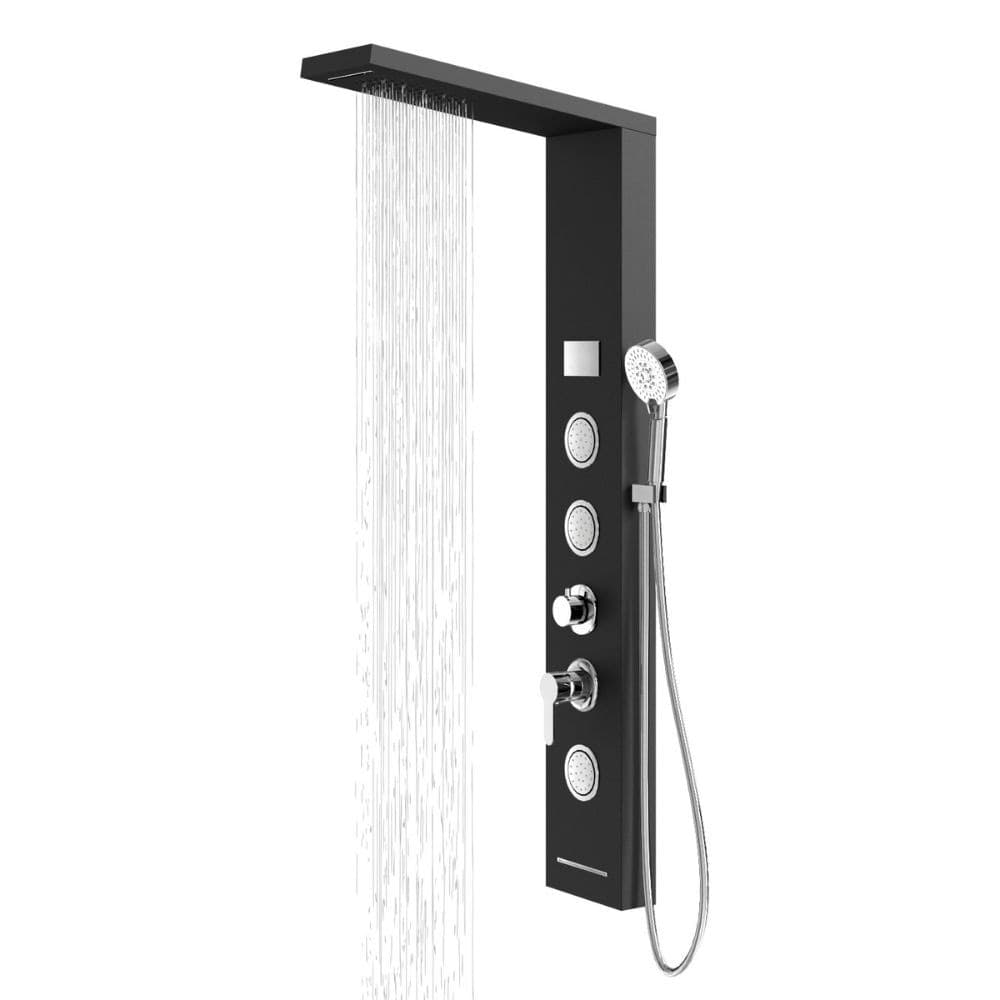 Colonna Doccia Shine Acciaio 4 Funzioni Luce LED Display Temperatura 2 Finiture in Rubinetti per vasca Ogomondo - Martina Franca, commercioVirtuoso.it