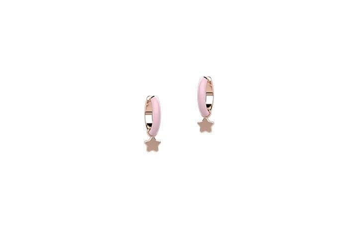 Nanan    Orecchino Cerchio Smalto Rosa Stella in Orecchini Alba Gioielli - Casoria, commercioVirtuoso.it