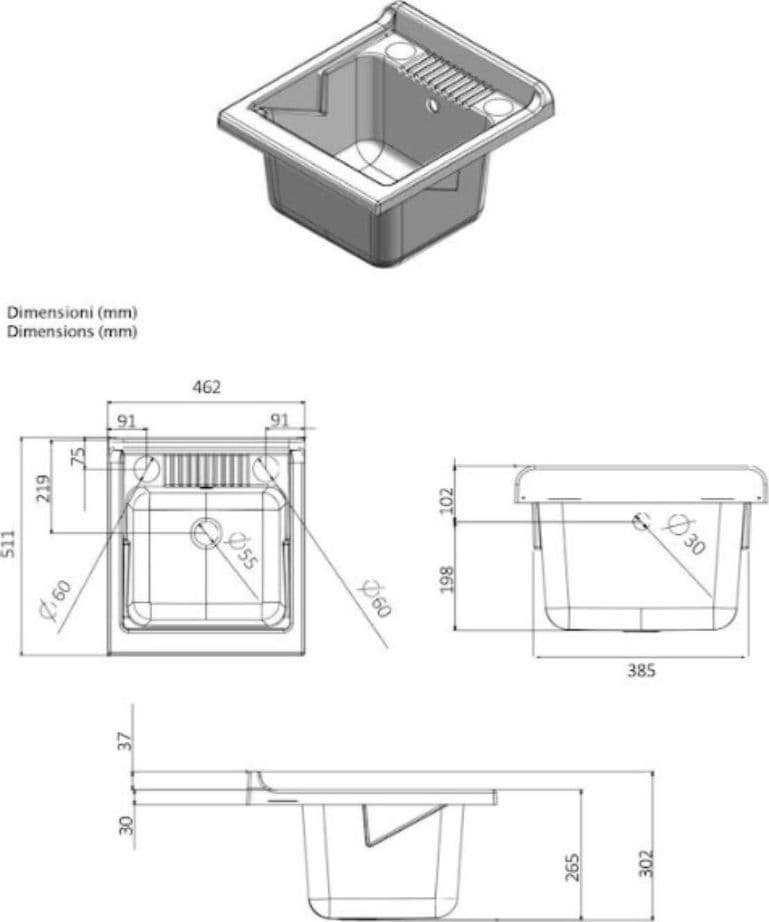 Mobile Lavanderia Bianco Lavabo Resina 45x50x85 Asse Lavaggio cm Anta Singola in Mobiletti con lavabo Ogomondo - Martina Franca, commercioVirtuoso.it