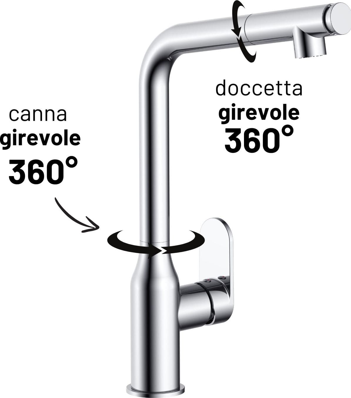 Miscelatore Lavello Cucina Damasco Con Doccetta Estraibile Canna Orientabile in Rubinetti per lavelli da cucina Ogomondo - Martina Franca, commercioVirtuoso.it