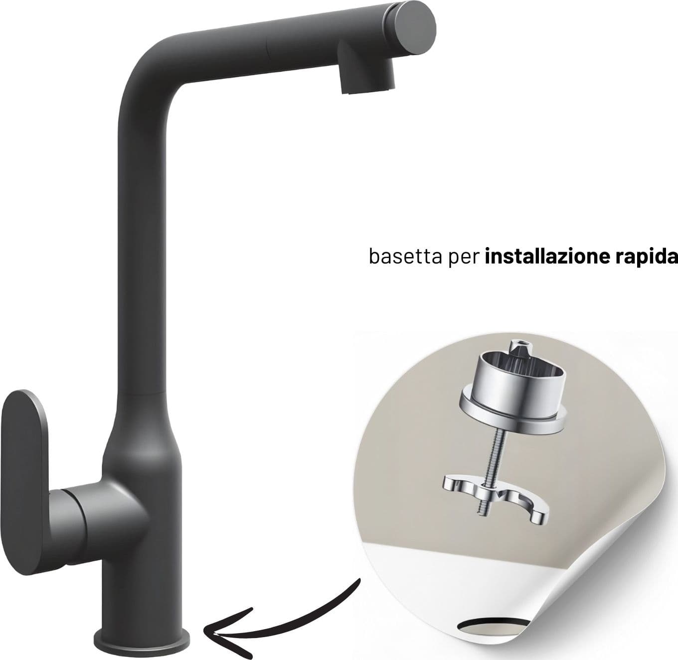 Miscelatore Lavello Cucina Damasco Con Doccetta Estraibile Canna Orientabile in Rubinetti per lavelli da cucina Ogomondo - Martina Franca, commercioVirtuoso.it