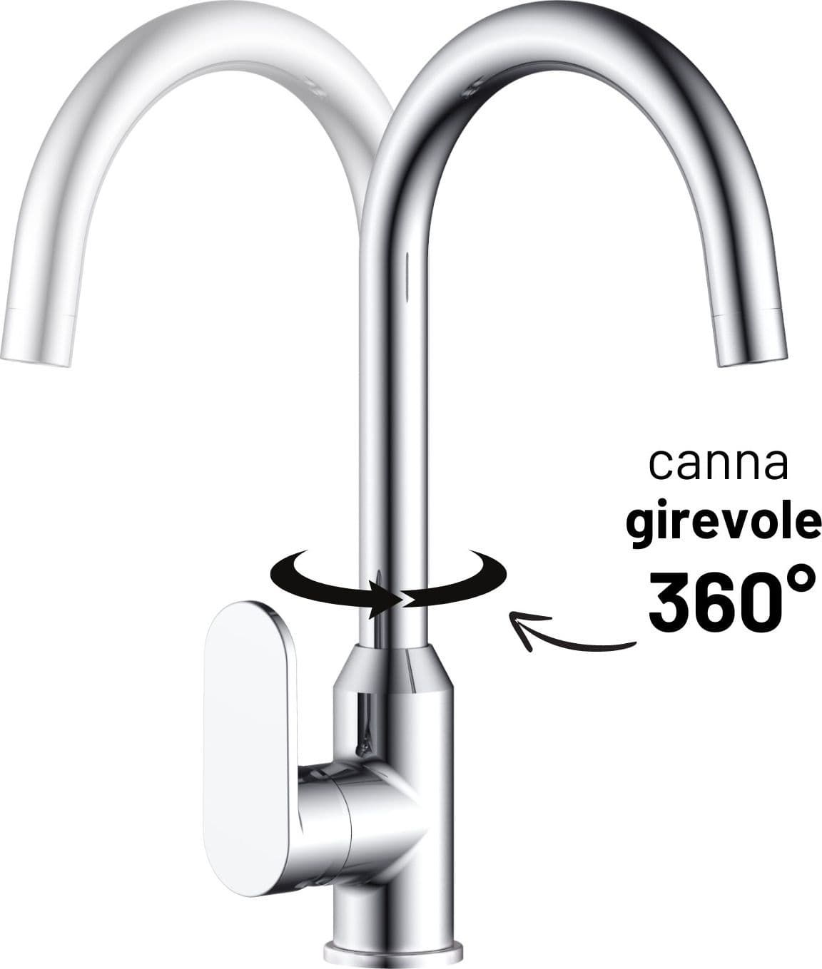 Miscelatore Monocomando Lavello Cucina Canna Orientabile Sofia Installazione Rapida in Rubinetti per lavelli da cucina Ogomondo - Martina Franca, commercioVirtuoso.it