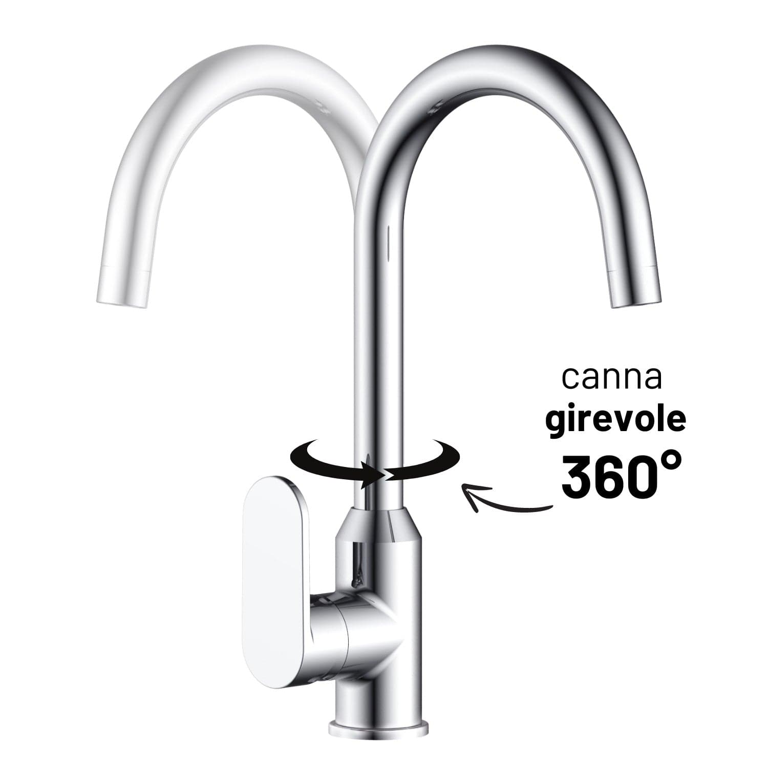 Miscelatore Monocomando Lavello Cucina Canna Orientabile Sofia Installazione Rapida in Rubinetti per lavelli da cucina Ogomondo - Martina Franca, commercioVirtuoso.it
