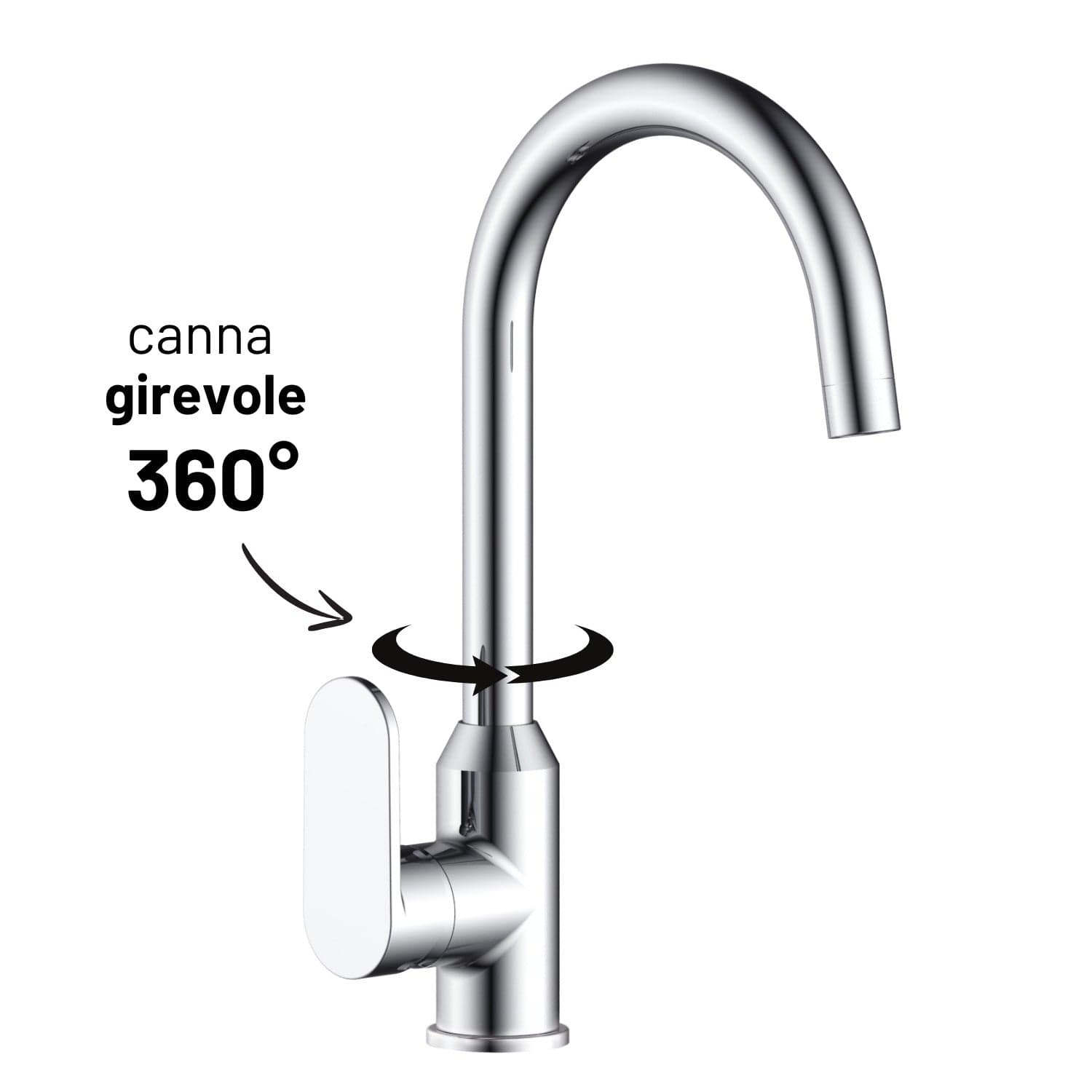 Miscelatore Monocomando Lavello Cucina Canna Orientabile Sofia Installazione Rapida in Rubinetti per lavelli da cucina Ogomondo - Martina Franca, commercioVirtuoso.it