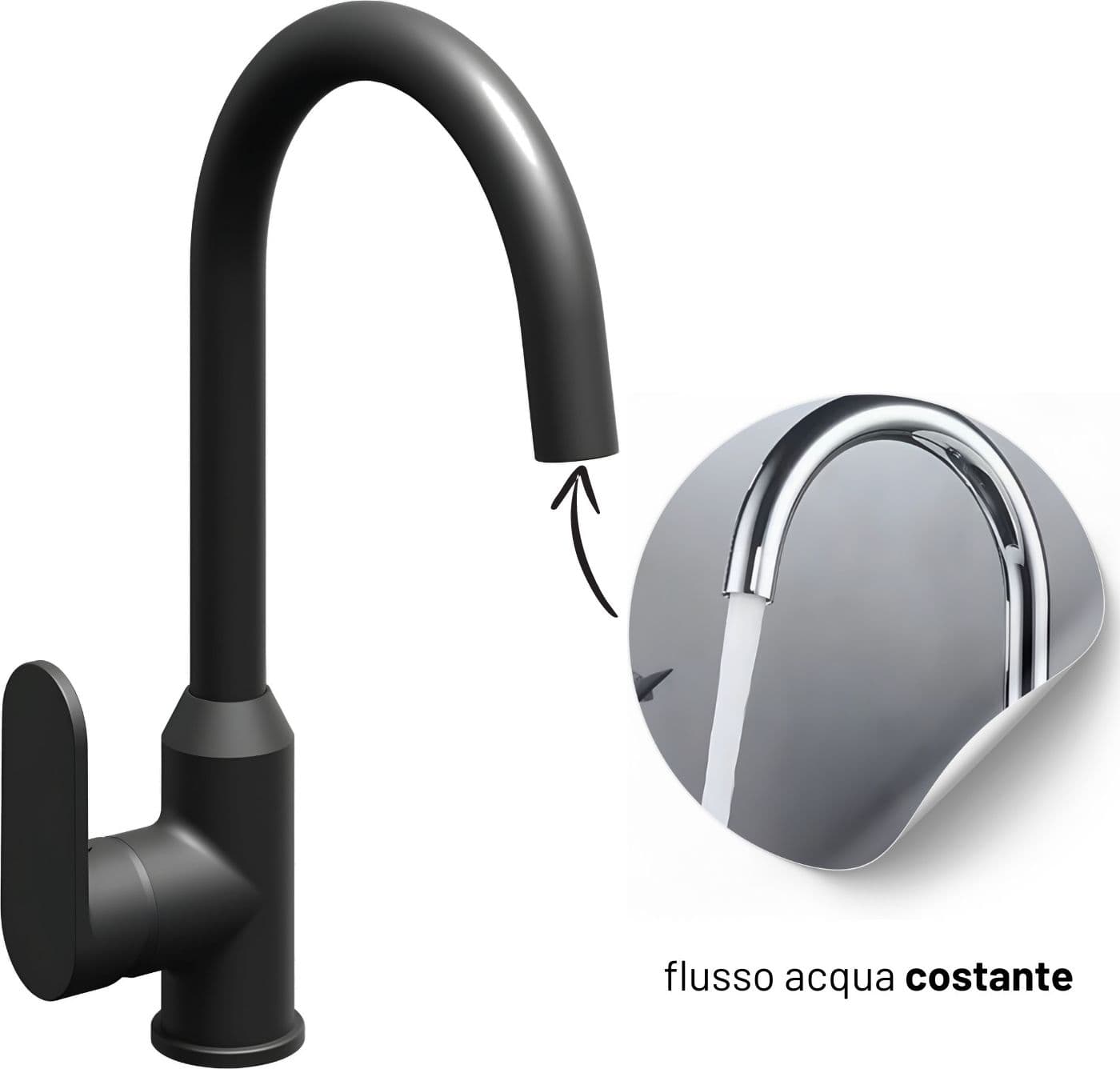 Miscelatore Monocomando Lavello Cucina Canna Orientabile Sofia Installazione Rapida in Rubinetti per lavelli da cucina Ogomondo - Martina Franca, commercioVirtuoso.it