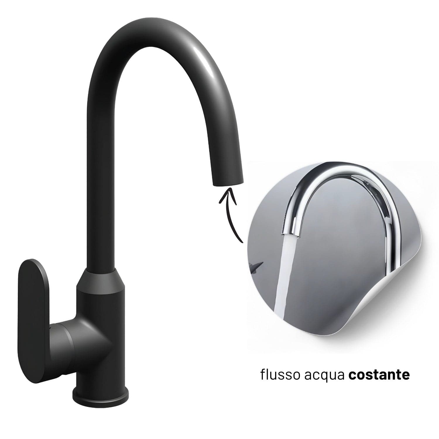 Miscelatore Monocomando Lavello Cucina Canna Orientabile Sofia Installazione Rapida in Rubinetti per lavelli da cucina Ogomondo - Martina Franca, commercioVirtuoso.it