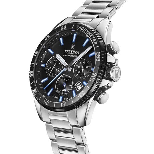 FESTINA -  OROLOGIO  NERO CINTURINO IN ACCIAIO, UOMO in Orologi da polso Alba Gioielli - Casoria, commercioVirtuoso.it