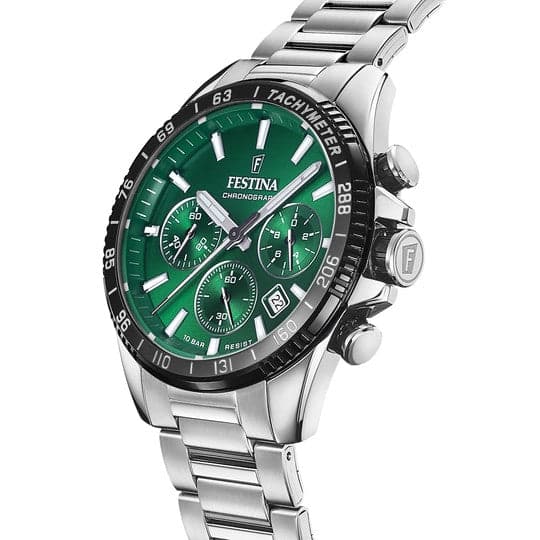 FESTINA - OROLOGIO  VERDE CON CINTURINO IN ACCIAIO, UOMO in Orologi da polso Alba Gioielli - Casoria, commercioVirtuoso.it
