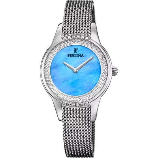 FESTINA -  OROLOGIO  MADEMOISELLE AZZURO CINGHIA ACCIAIO INOSSIDABILE 316L, DONNA