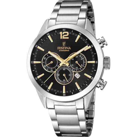 FESTINA  -  OROLOGIO  TIMELESS CHRONOGRAPH NERO CINTURINO IN ACCIAIO, UOMO in Orologi da polso Alba Gioielli - Casoria, commercioVirtuoso.it
