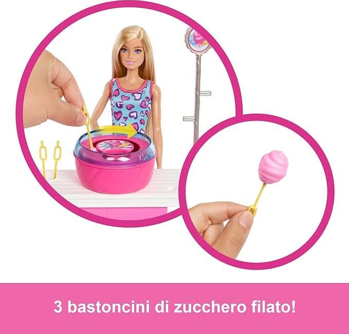 Mattel - Barbie Malibu Chiosco dello Zucchero Filato JFV67 in Set di bambole e accessori Centro Bimbo - Siderno, commercioVirtuoso.it