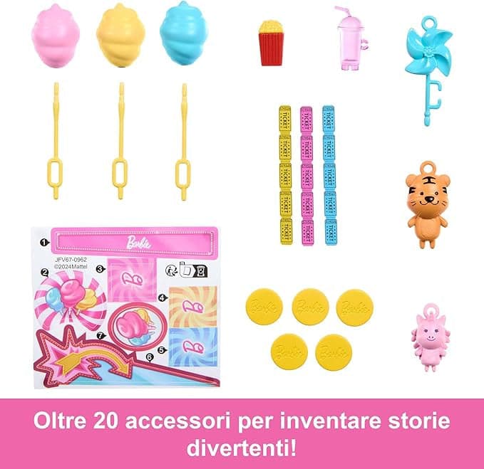 Mattel - Barbie Malibu Chiosco dello Zucchero Filato JFV67 in Set di bambole e accessori Centro Bimbo - Siderno, commercioVirtuoso.it