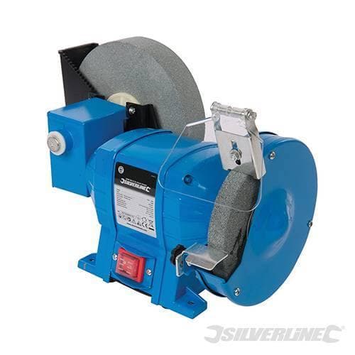 Smerigliatrice Mola molatrice da banco affilatrice lucidatrice 250 W Silverline