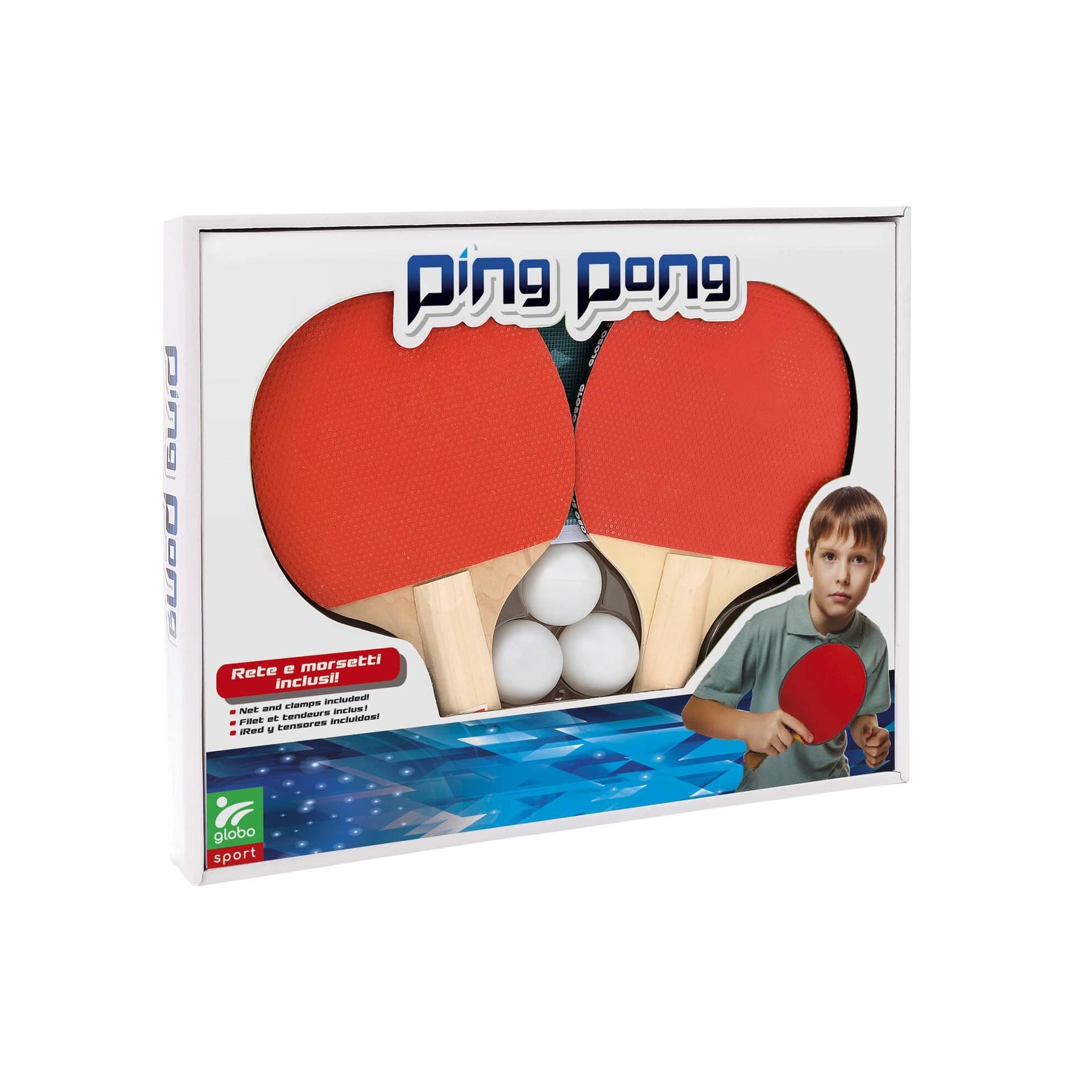 Globo - Set Ping Pong con rete e 3 palline 41884 in Set da Ping pong Centro Bimbo - Siderno, commercioVirtuoso.it