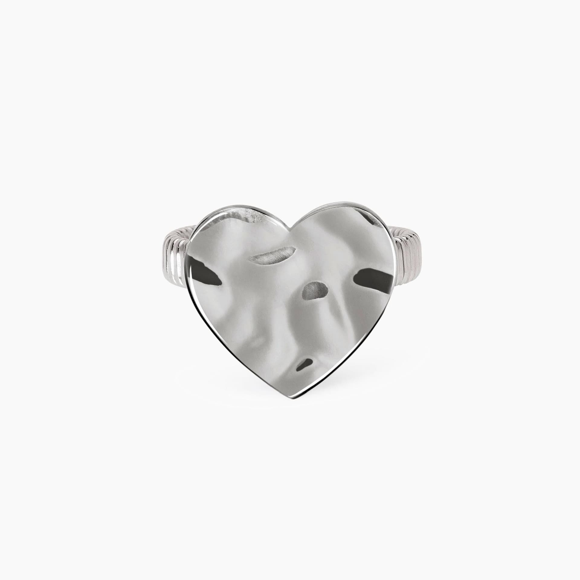 KIDULT  -  Anello con cuore effetto martellato  STYLE 03 in Anelli Alba Gioielli - Casoria, commercioVirtuoso.it