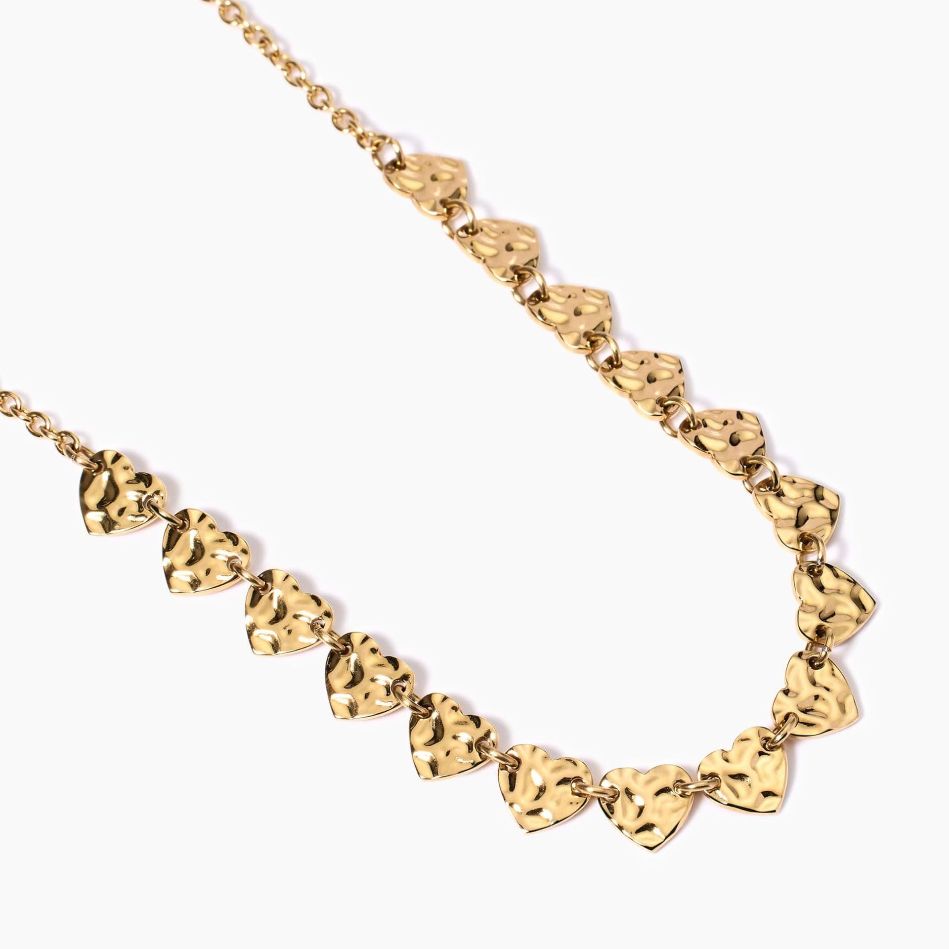 Kidult - Collana a girocollo dorato cuori effetto martellato  STYLE 03 in Collane Alba Gioielli - Casoria, commercioVirtuoso.it
