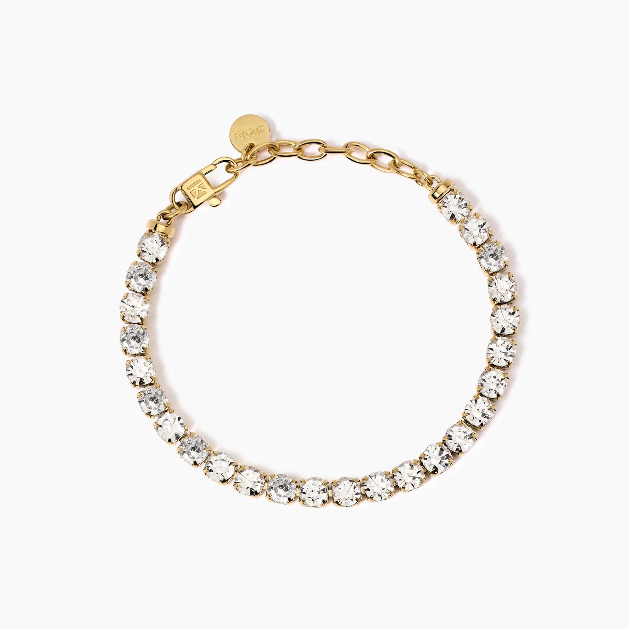 Kidult - Bracciale tennis dorato con cristalli bianchi  STYLE 12