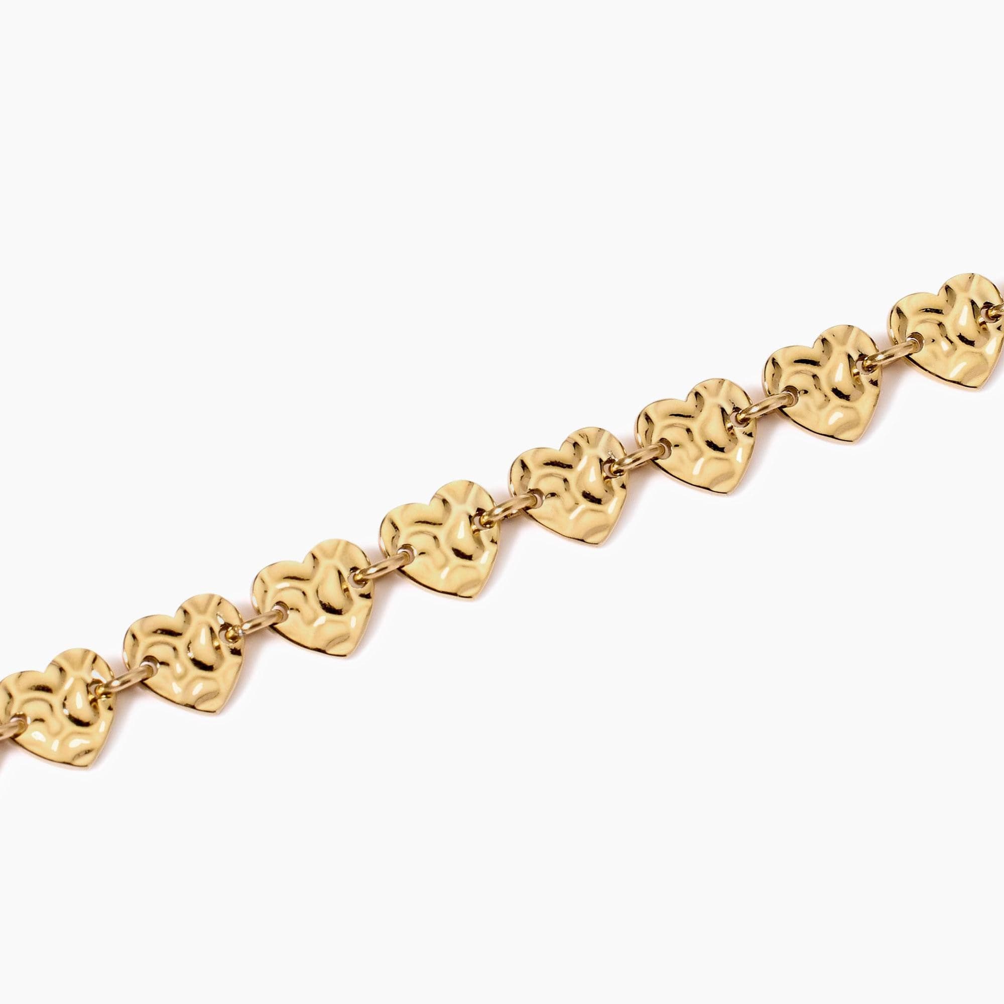 Kidult - Bracciale dorato con cuori effetto martellato  STYLE 03 in Bracciali Alba Gioielli - Casoria, commercioVirtuoso.it