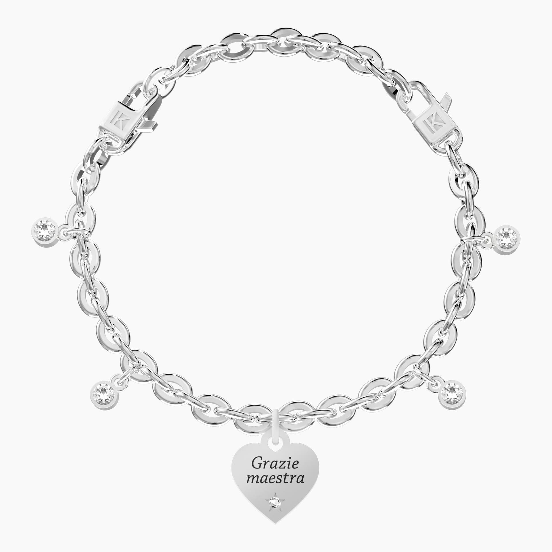 Kidult -  Bracciale regolabile con cuore maestra Cuore | grazie maestra in Bracciali Alba Gioielli - Casoria, commercioVirtuoso.it
