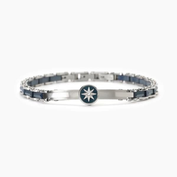 2Jewels -  Bracciale in acciaio 316L PVD blu ceramica cristalli in Bracciali Alba Gioielli - Casoria, commercioVirtuoso.it