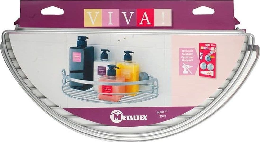 METALTEX - CESTELLO PER DOCCIA A SEMICERCHIO "VIVA" 37x17x6CM - IN POLYTHERM in Mensole Stockdoc - Terni, commercioVirtuoso.it