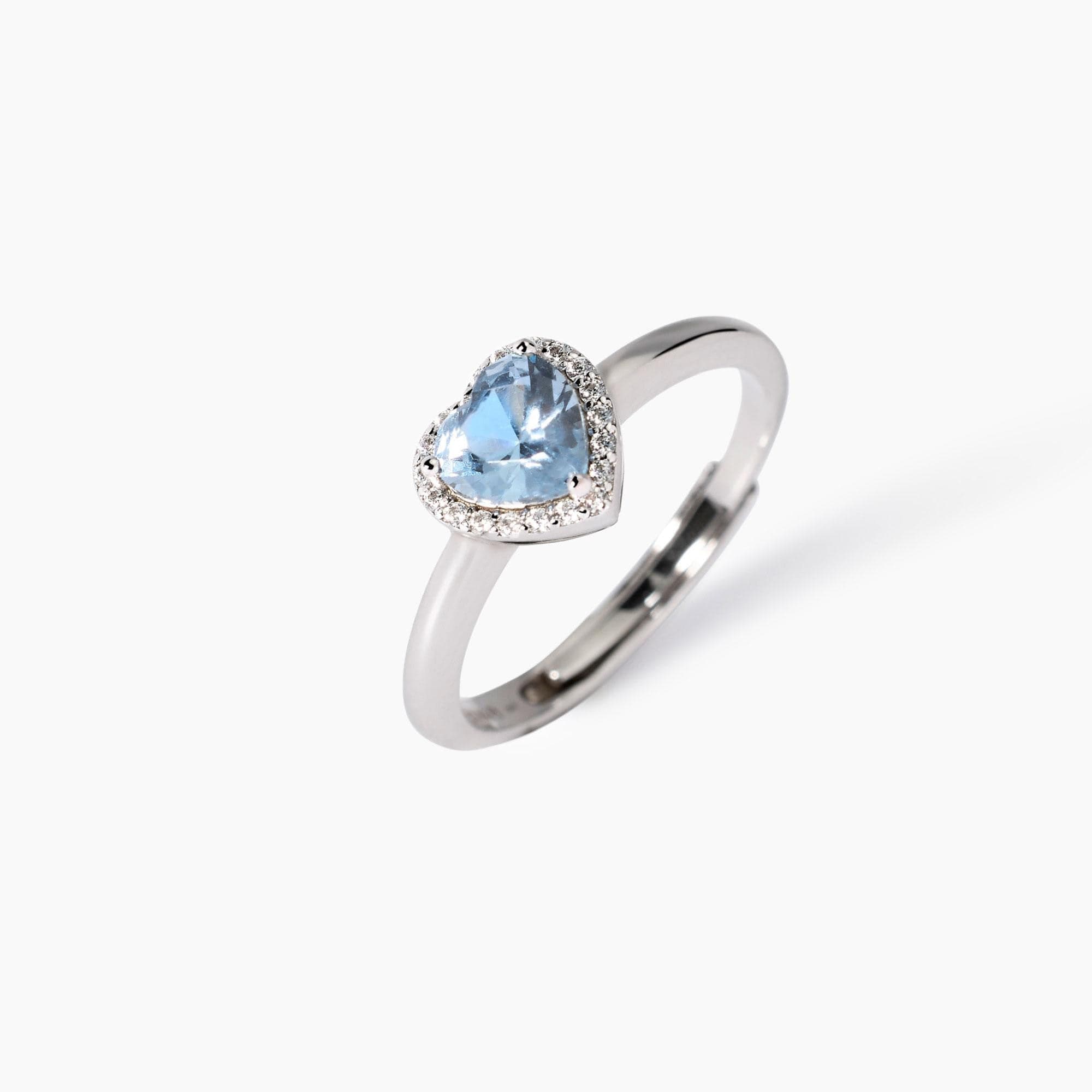 Mabina - Anello in argento con acquamarina sintetica LOVE AFFAIR