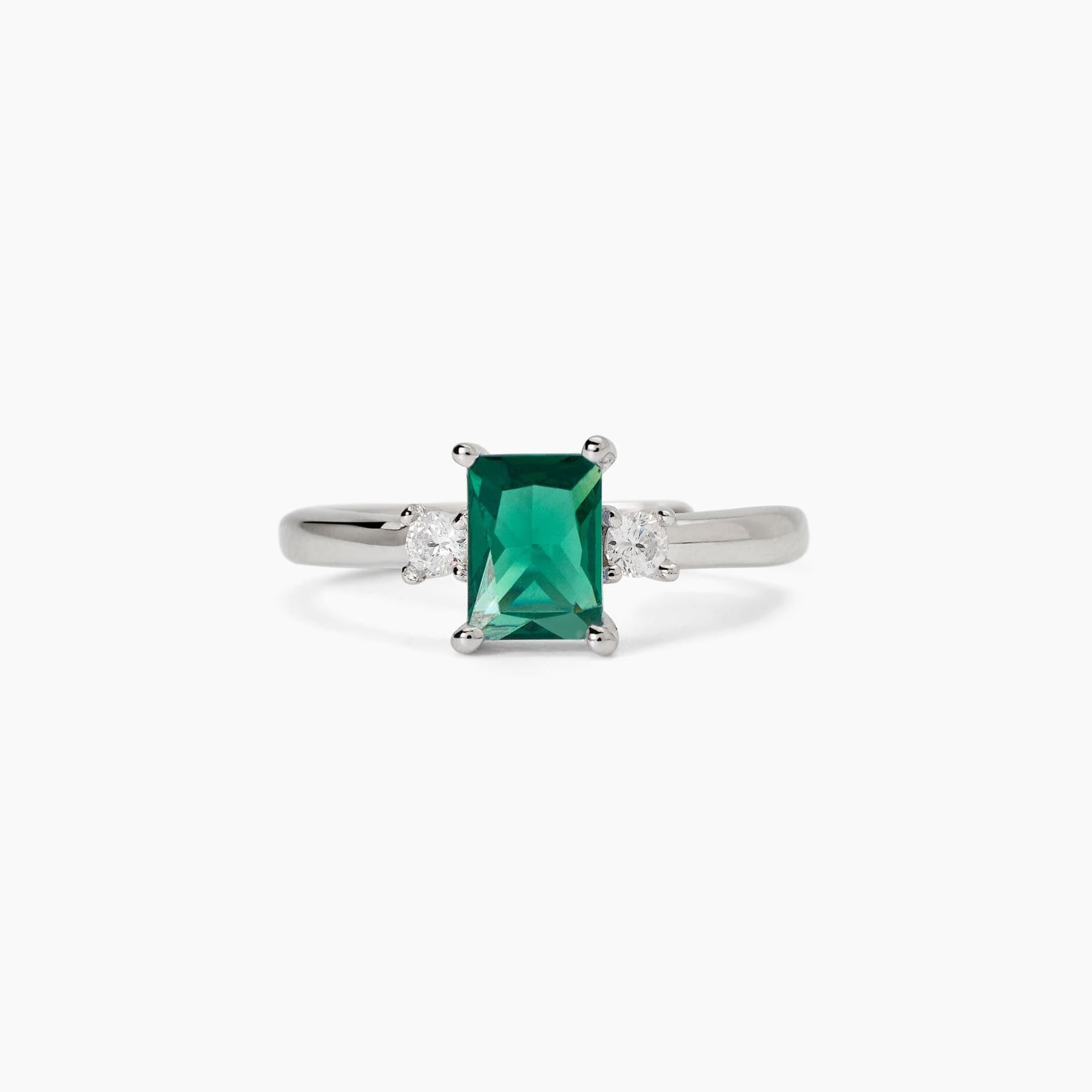 Mabina -   Anello in argento con smeraldo sintetico BATTITO in Anelli Alba Gioielli - Casoria, commercioVirtuoso.it