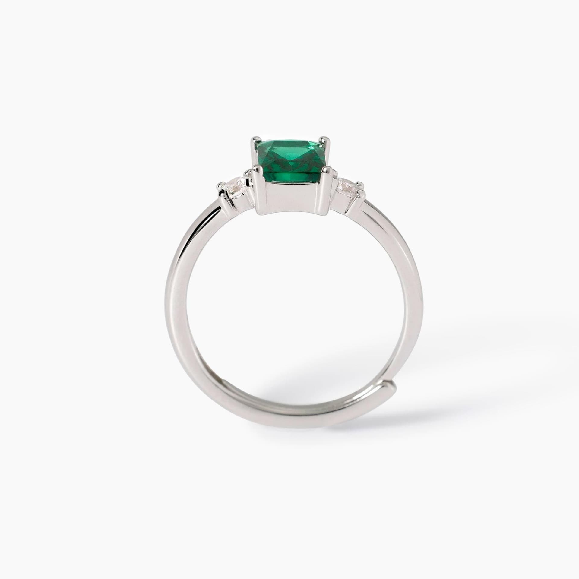 Mabina -   Anello in argento con smeraldo sintetico BATTITO in Anelli Alba Gioielli - Casoria, commercioVirtuoso.it