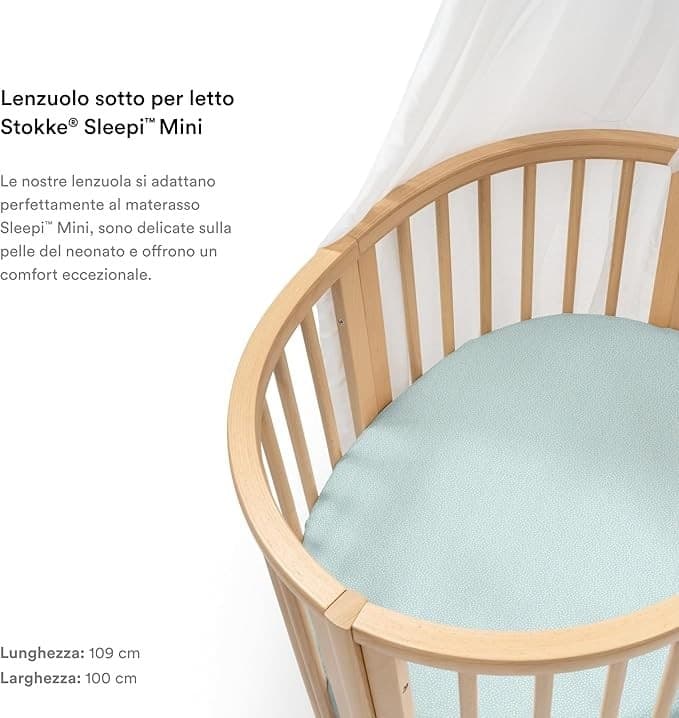 Stokke - Sleepi Mini V3 Lenzuolo Sotto in Lenzuola da lettino con sbarre Centro Bimbo - Siderno, commercioVirtuoso.it