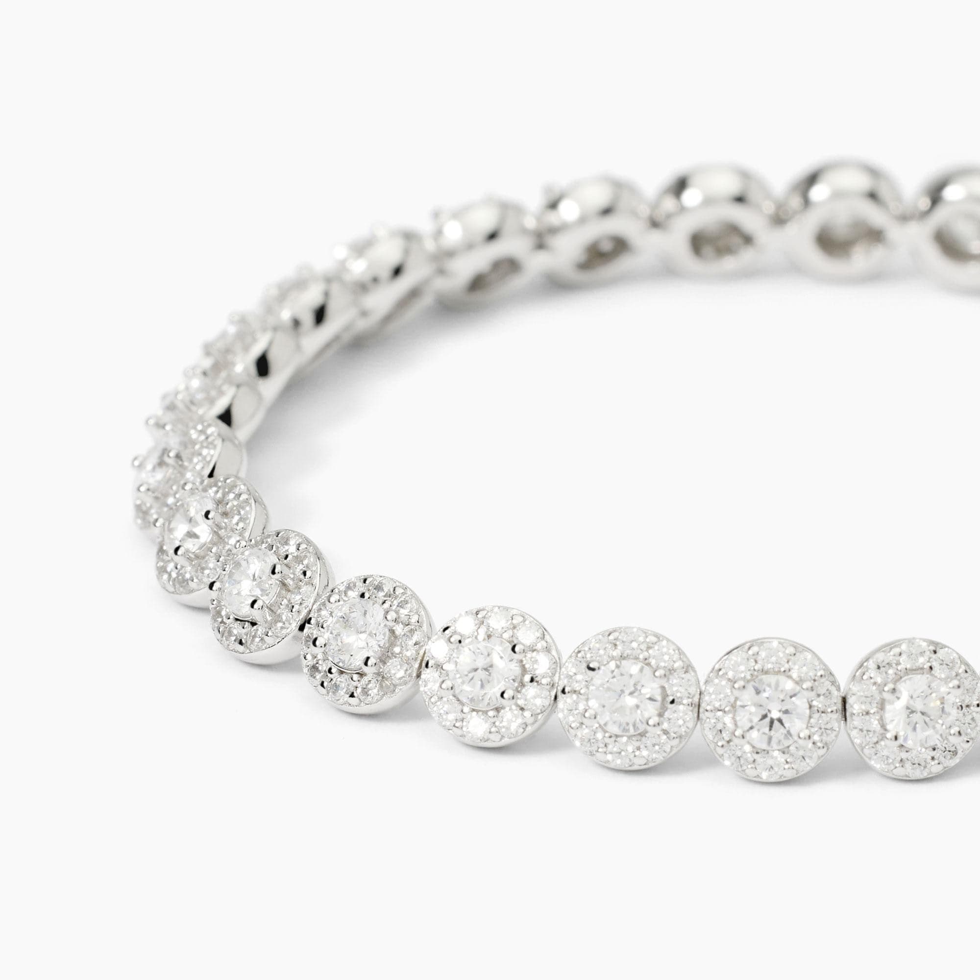 Mabina  -  Bracciale tennis in argento con zirconi bianchi MILANESIENNE in Bracciali Alba Gioielli - Casoria, commercioVirtuoso.it