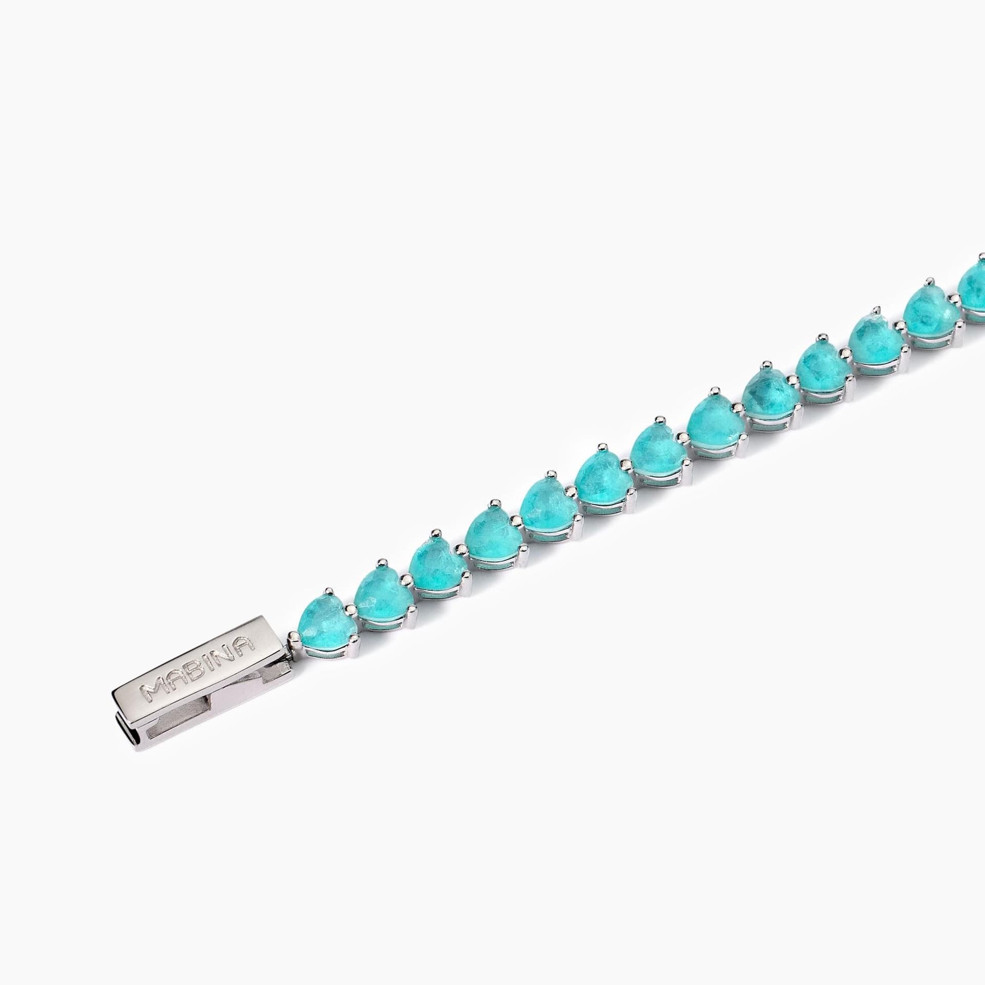 Mabina  -  Bracciale tennis con fusion stone glass azzurro NON SARÀ UN'AVVENTURA in Bracciali Alba Gioielli - Casoria, commercioVirtuoso.it