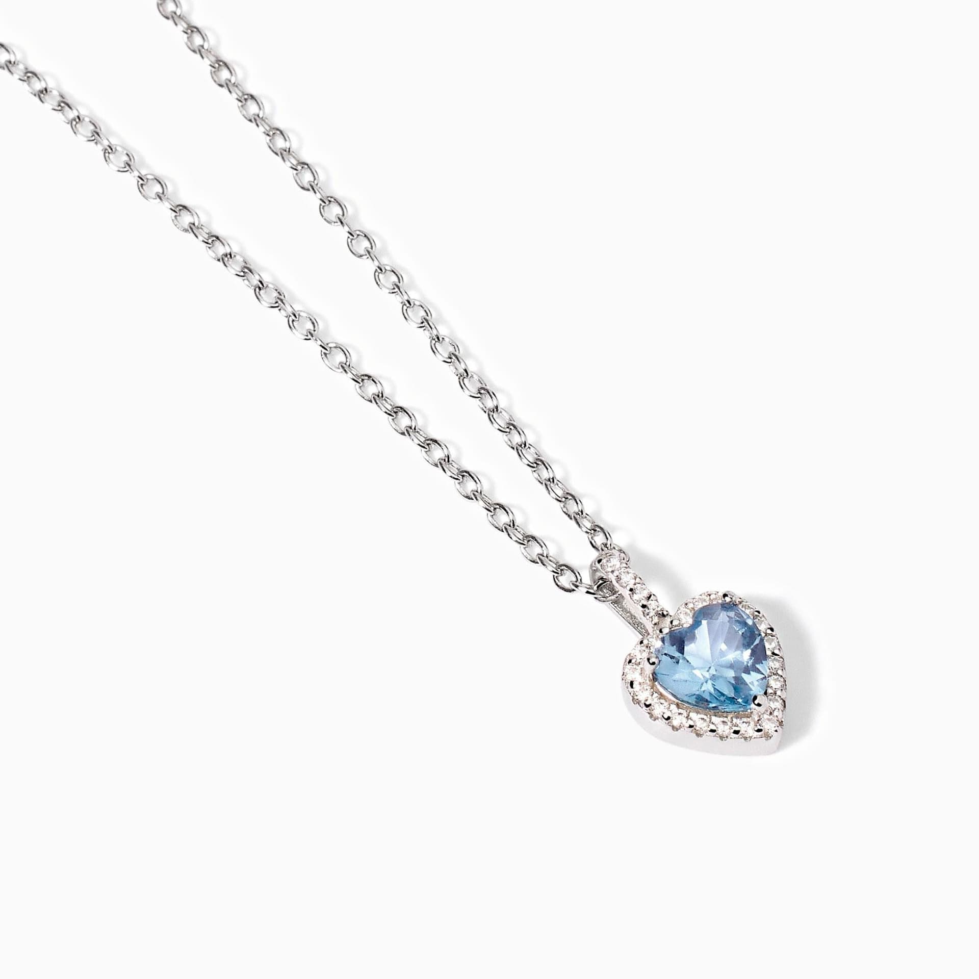Mabina -  Collana Girocollo in argento con acquamarina sintetica LOVE AFFAIR in Collane Alba Gioielli - Casoria, commercioVirtuoso.it