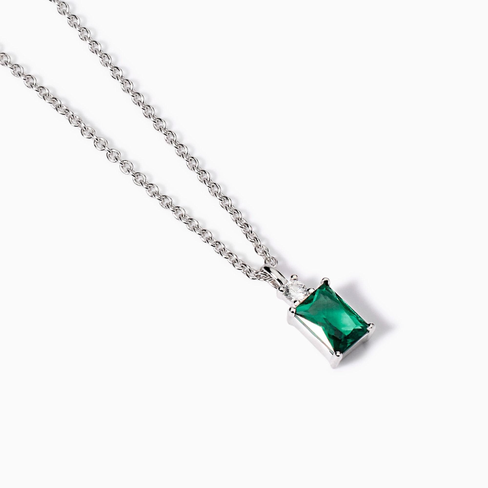 Mabina - Collana Girocollo in argento con smeraldo sintetico BATTITO in Collane Alba Gioielli - Casoria, commercioVirtuoso.it