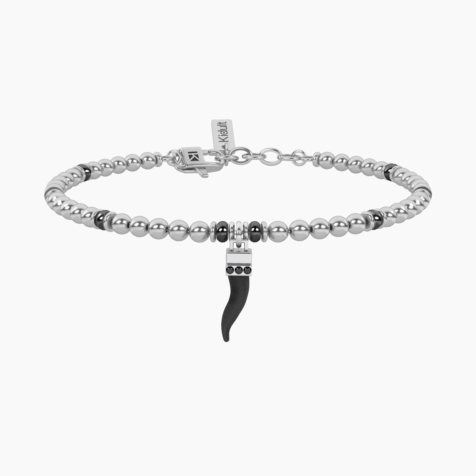 Kidult  -  Bracciale uomo sfere con cornetto portafortuna Cornetto | protezione