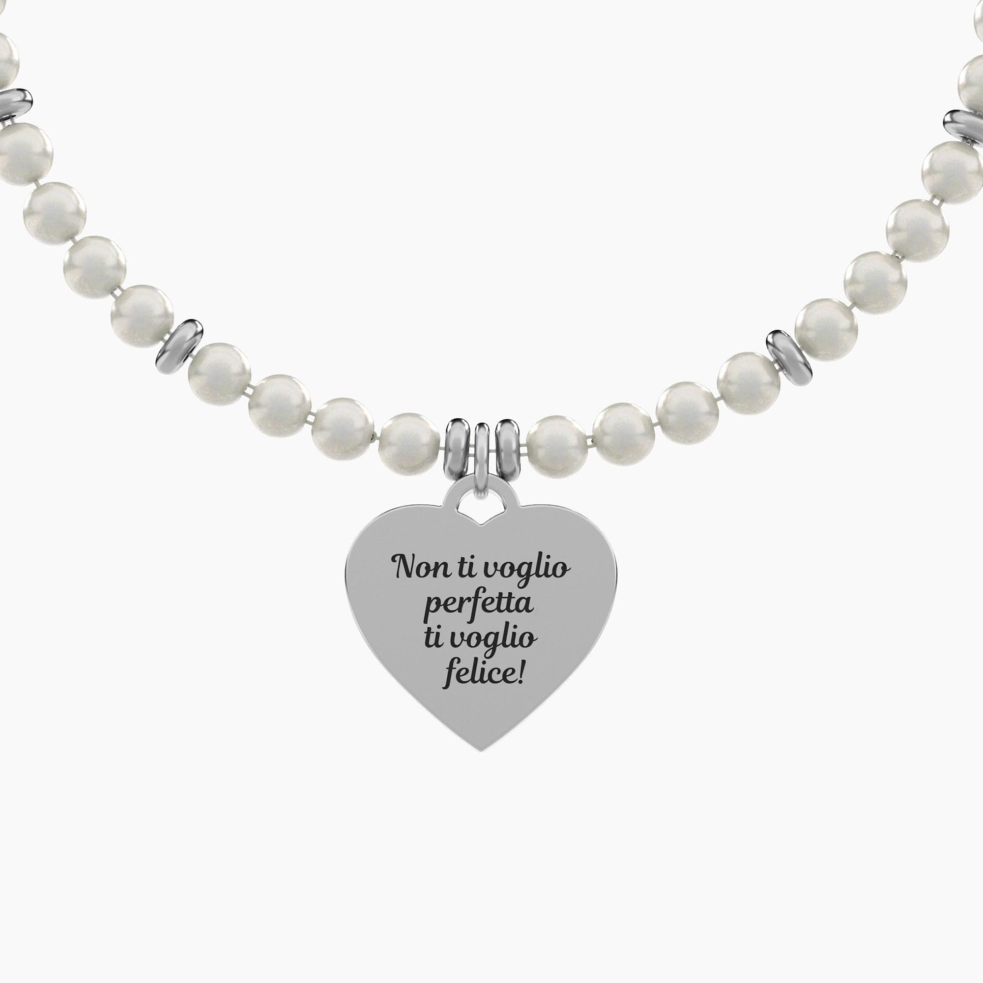 Kidult -  Bracciale perle con ciondolo cuore per mamma Cuore | mamma ti voglio felice in Bracciali Alba Gioielli - Casoria, commercioVirtuoso.it
