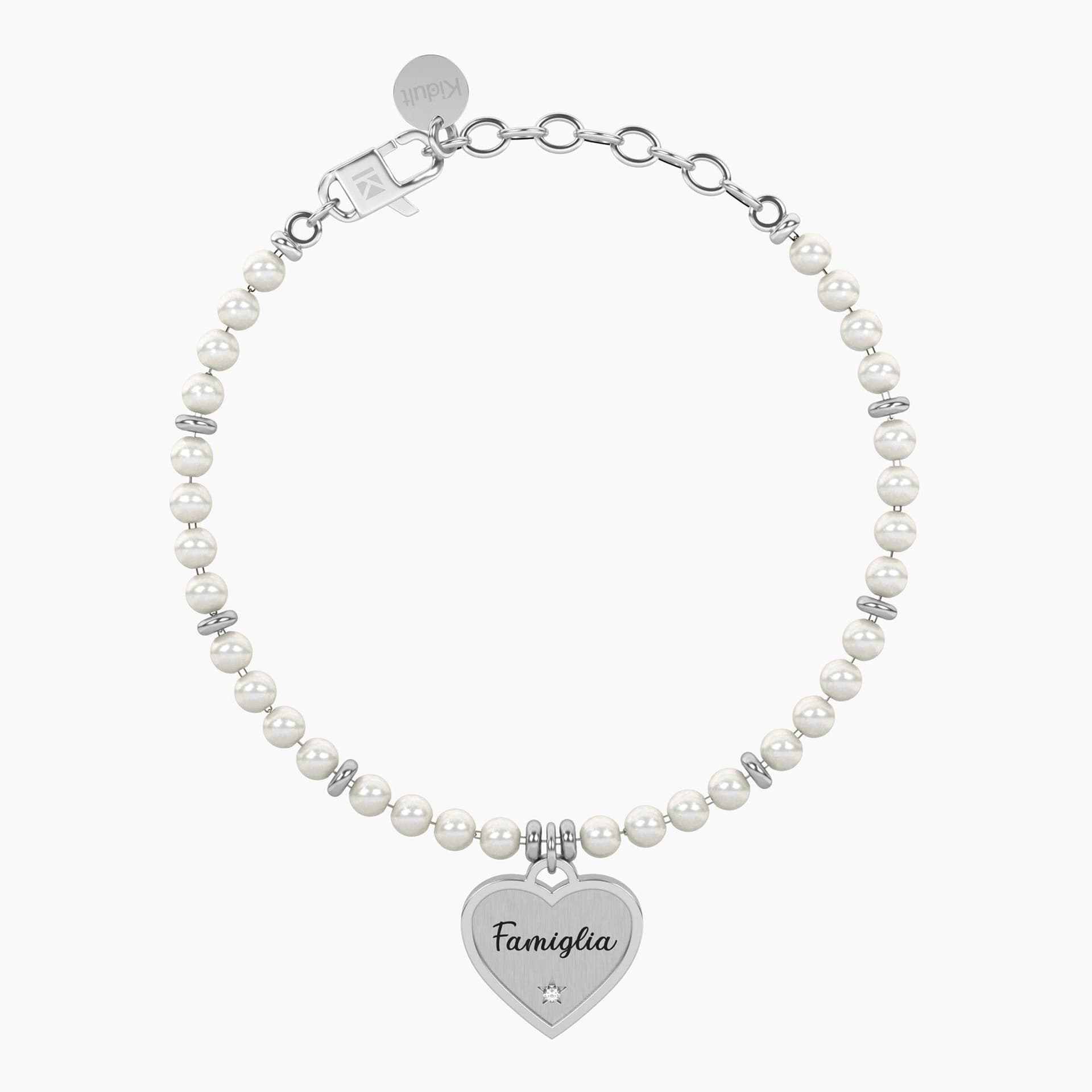 Kidult -  Bracciale perle con ciondolo cuore per famiglia Cuore | famiglia in Bracciali Alba Gioielli - Casoria, commercioVirtuoso.it
