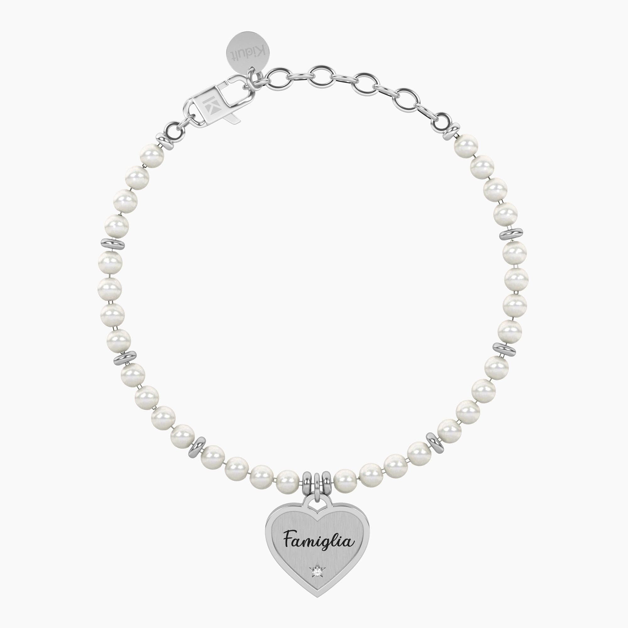 Kidult -  Bracciale perle con ciondolo cuore per famiglia Cuore | famiglia in Bracciali Alba Gioielli - Casoria, commercioVirtuoso.it