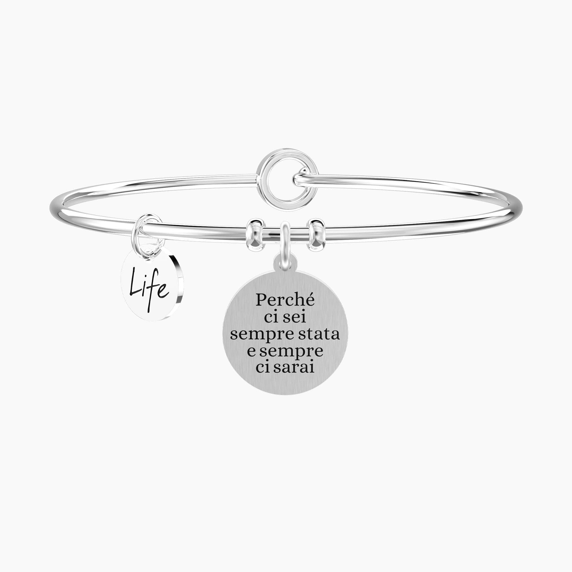Kidult -  Bracciale rigido con ciondolo amica Amicizia per sempre