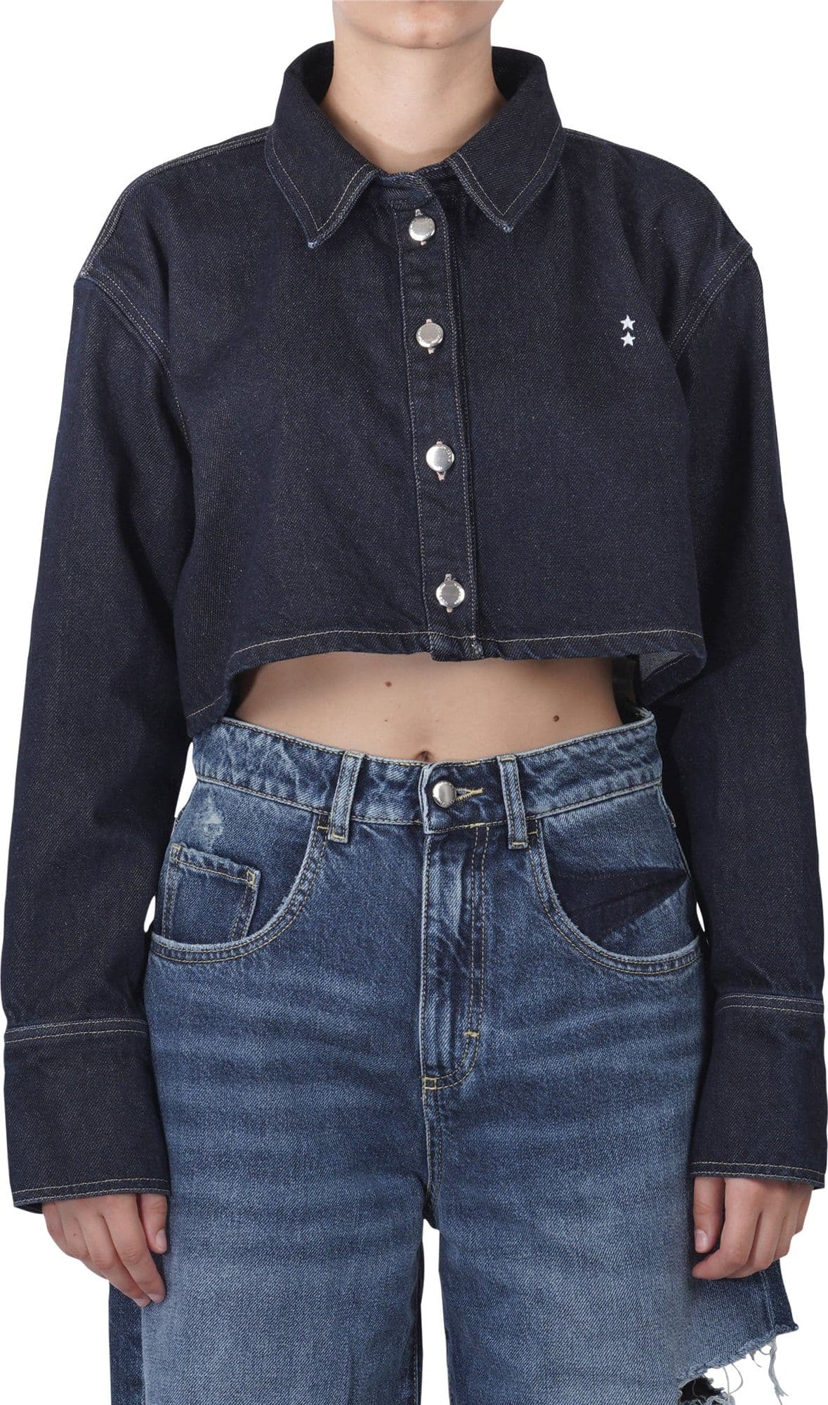ICON DENIM Icon Denim - Camicia - 460526 - Denim scuro da donna in Bluse e camicie Drestige - Casamassima, commercioVirtuoso.it